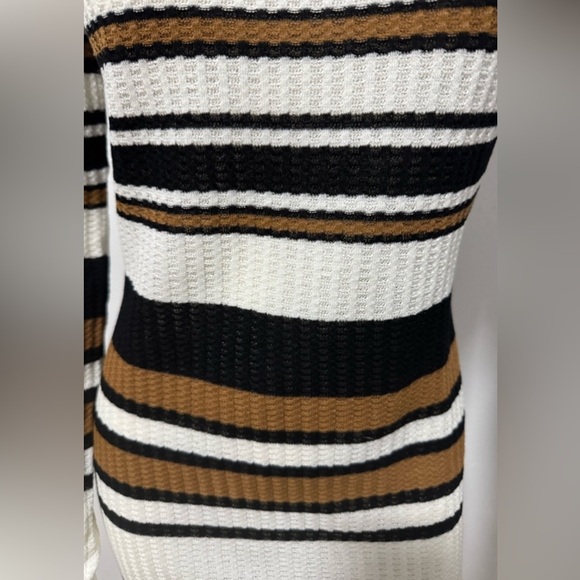 NWT Amiri Backless Multi-Stripe Sweater Dress in Brown/Black - Picture 9 of 16